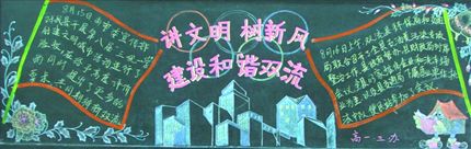 棠中9月“文明双流”主题黑板报评比(1)