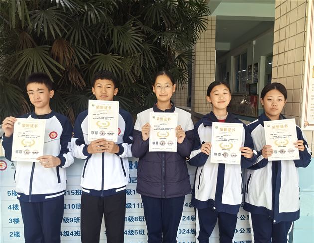 初中五名学生在全国“希望颂”书画展中获奖